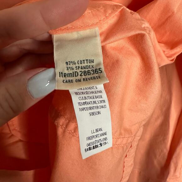 L.L Bean Women's Peach / Orange Utility Full Zip Lightweight Jacket Size Medium - Picture 6 of 9